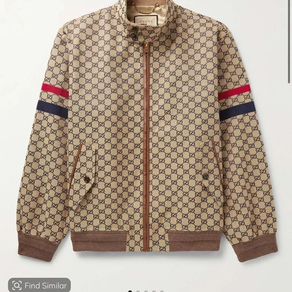 Gucci Tan and Red Bomber Jacket - Picture 6 of 6